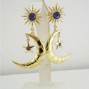 Betsey Johnson star and moon earring dangles